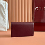 GG MARMONT 20 MINI CHAIN BAG IN DARK RED CALFSKIN