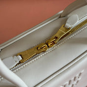 MIUMIU 26S BEAU TOP HANDLE BAG 29 IN WHITE CALFSKIN GOLD HARDWARE