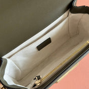GUCCI 26S SHOULDER BAG 21 IN MOSS GREEN EMBOSSED SUEDE AND CALFSKIN