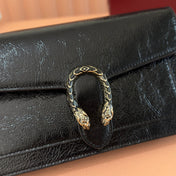 GUCCI 25S DIONYSUS WALLET ON CHAIN 20 IN BLACK GLOSSY CALFSKIN