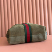GUCCI 25S OPHIDIA MEDIUM TOTE 36 CM IN EARTH BROWN SUEDE