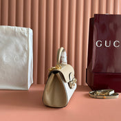 GUCCI 25S HORSEBIT 1955 MEDIUM SHOULDER BAG 29 CM IN BEIGE MONOGRAM CALFSKIN WITH GOLD HARDWARE