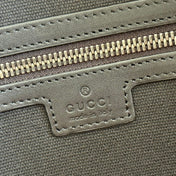 GUCCI 26S EMBLEM DUFFLE BAG 38 IN BLACK EMBOSSED CALFSKIN