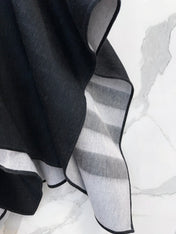 WOOL CAPE 140 CM BLACK AND LIGHT GRAY 394535