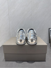 BALENCIAGA 25S SNEAKER IN SILVER CALFSKIN