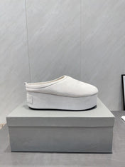 BALENCIAGA 25S AURALEE SLIP-ON 50 MM IN WHITE SUEDE STYLE 3