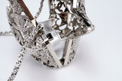 CHANEL 26S STAR CLUTCH MINI 13 IN SILVER CRYSTAL EMBELLISHED METAL