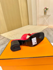 HM 26S HELIA SANDAL 70MM IN RED CALFSKIN