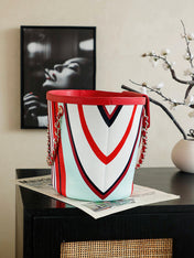 CHANEL 26S LARGE TOTE BAG 54 IN RED MULTICOLOR CANVAS AND CALFSKIN GOLD HARDWARE