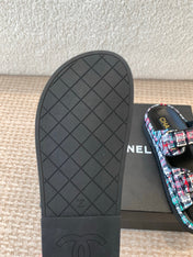 DAD SANDAL IN COLORFUL FABRIC WITH SEQUINS MULE