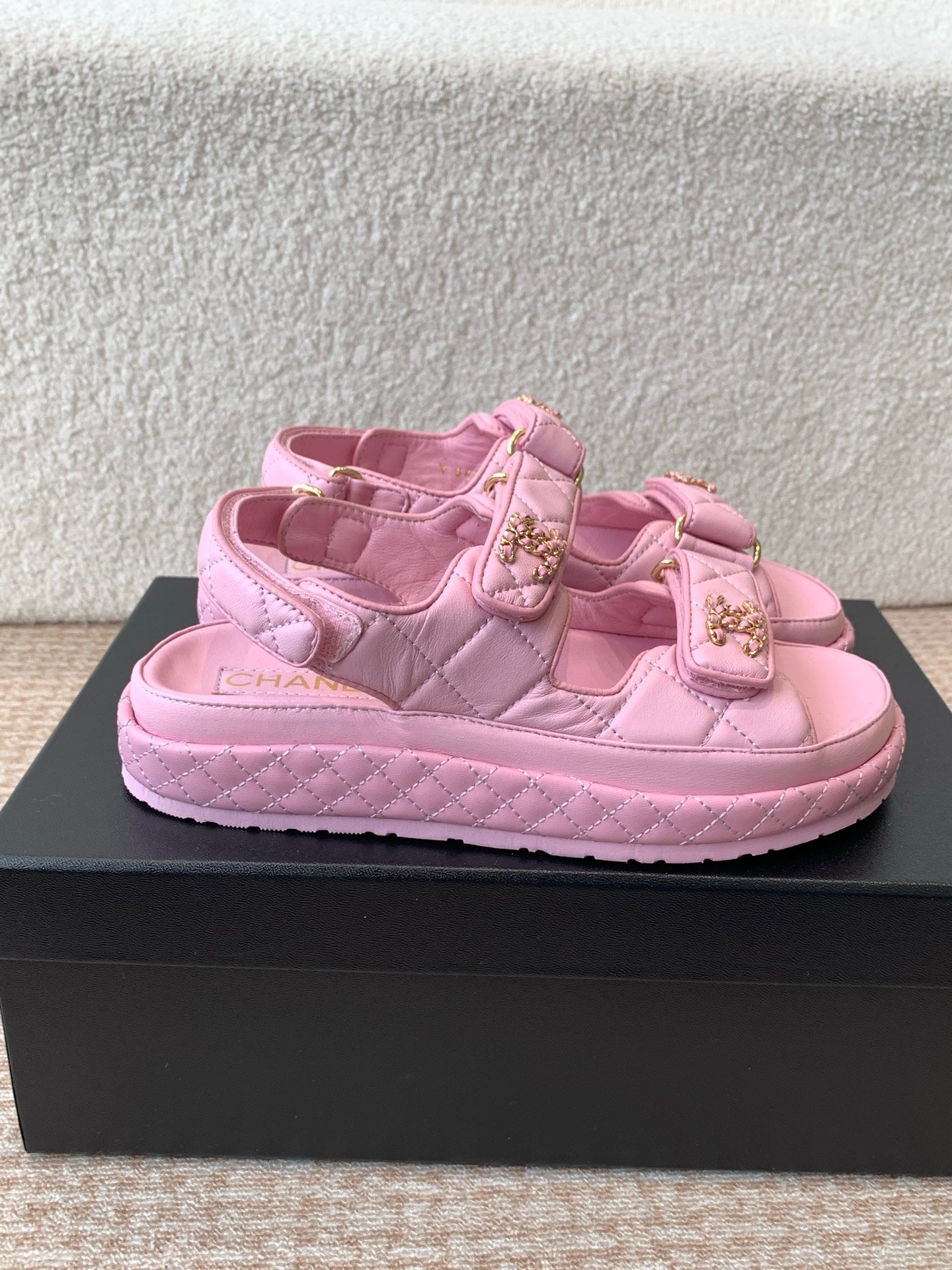 DAD SANDAL IN PALE PINK CALFSKIN