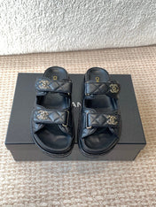 DAD SANDAL IN BLACK CALFSKIN MULE