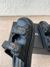 DAD SANDAL IN BLACK CALFSKIN MULE