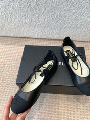 MARY JANE BALLERINA IN BLACK LAMBSKIN