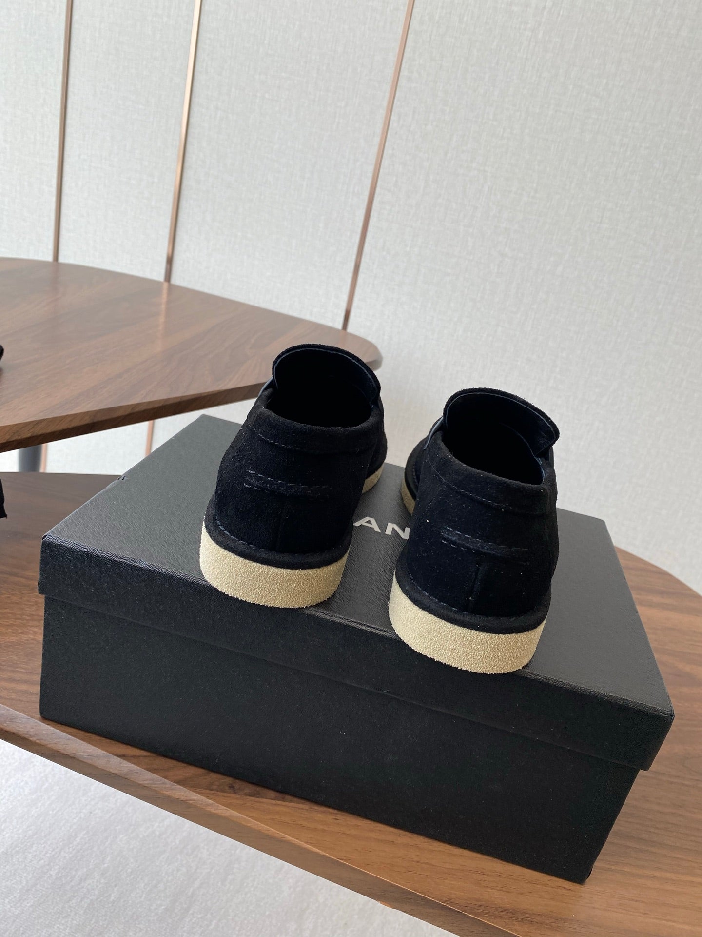 CC LOAFERS IN BLACK SUEDE GOLD HARDWARE