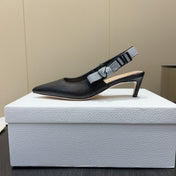 DIOR HIGH SLINGBACK 25S 50 MM IN BLACK CALFSKIN