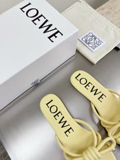 LOEWE 26S FLAMENCO KNOT SANDAL IN BUTTER YELLOW CALFSKIN