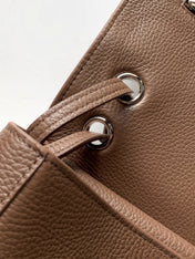 CHANEL 26S SOUPLISSIMO MAXI FLAP 39 IN BROWN GRAINED CALFSKIN SILVER HARDWARE