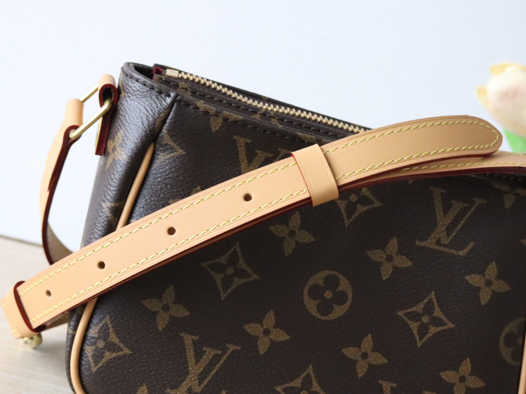 LV 25S SHOULDER BAG 19 IN BROWN MONOGRAM CALFSKIN GOLD HARDWRE