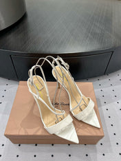 GIANVITO ROSSI 26S STRAPPY HIGH-HEEL SANDALS 110 MM IN WHITE CALFSKIN