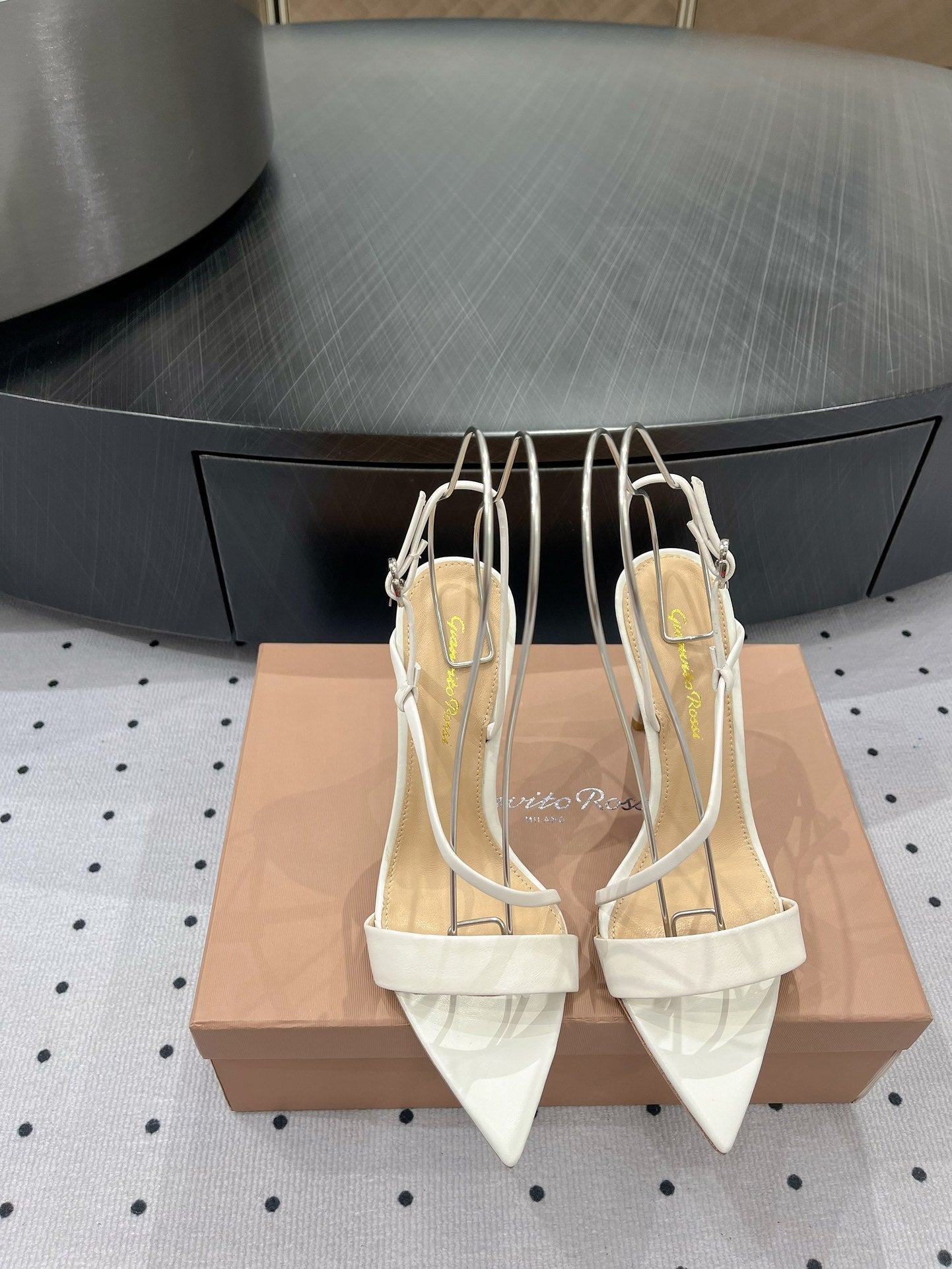 GIANVITO ROSSI 26S STRAPPY HIGH-HEEL SANDALS 110 MM IN WHITE CALFSKIN
