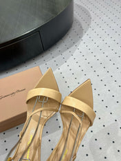 GIANVITO ROSSI 26S STRAPPY HIGH-HEEL SANDALS 110 MM IN BEIGE CALFSKIN