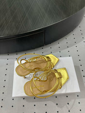 GIANVITO ROSSI 26S STRAPPY HIGH-HEEL SANDALS 110 MM IN GOLD LAMBSKIN