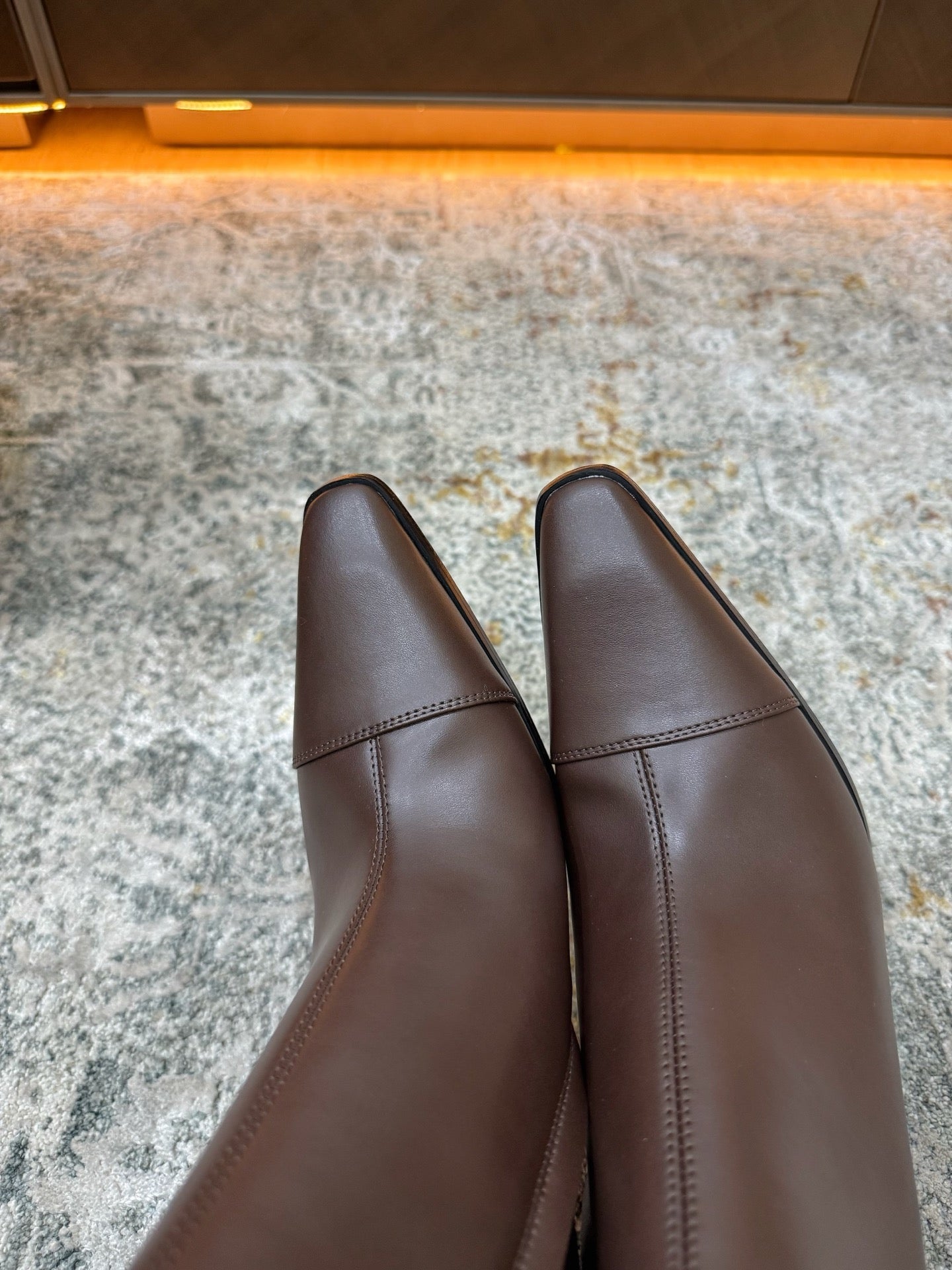 YSL 26S ANKLE BOOTS 90 MM IN DARK BROWN GLOSSY LEATHER
