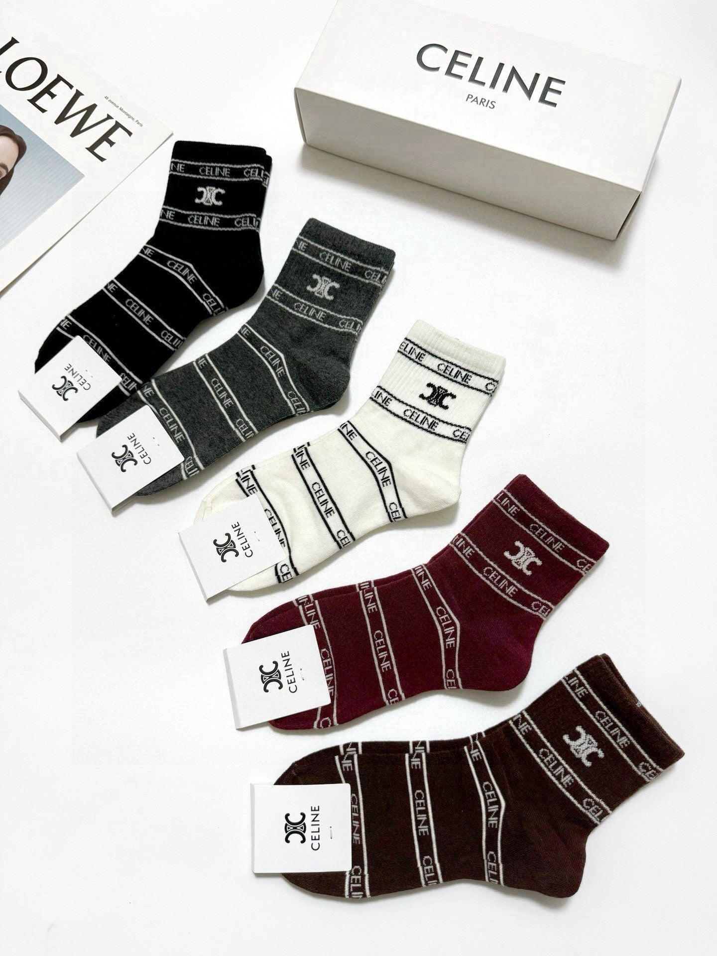 CELINE 26S ANKLE SOCKS 544089 (1 BOX)