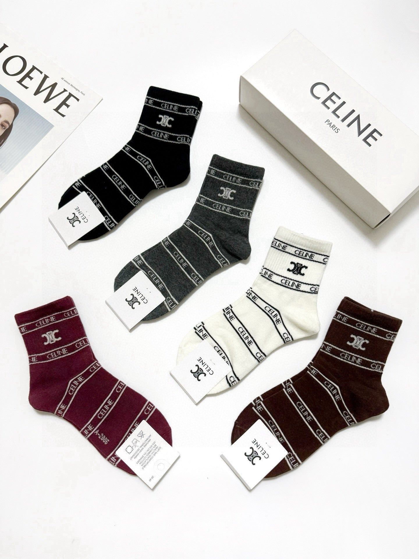 CELINE 26S ANKLE SOCKS 544089 (1 BOX)