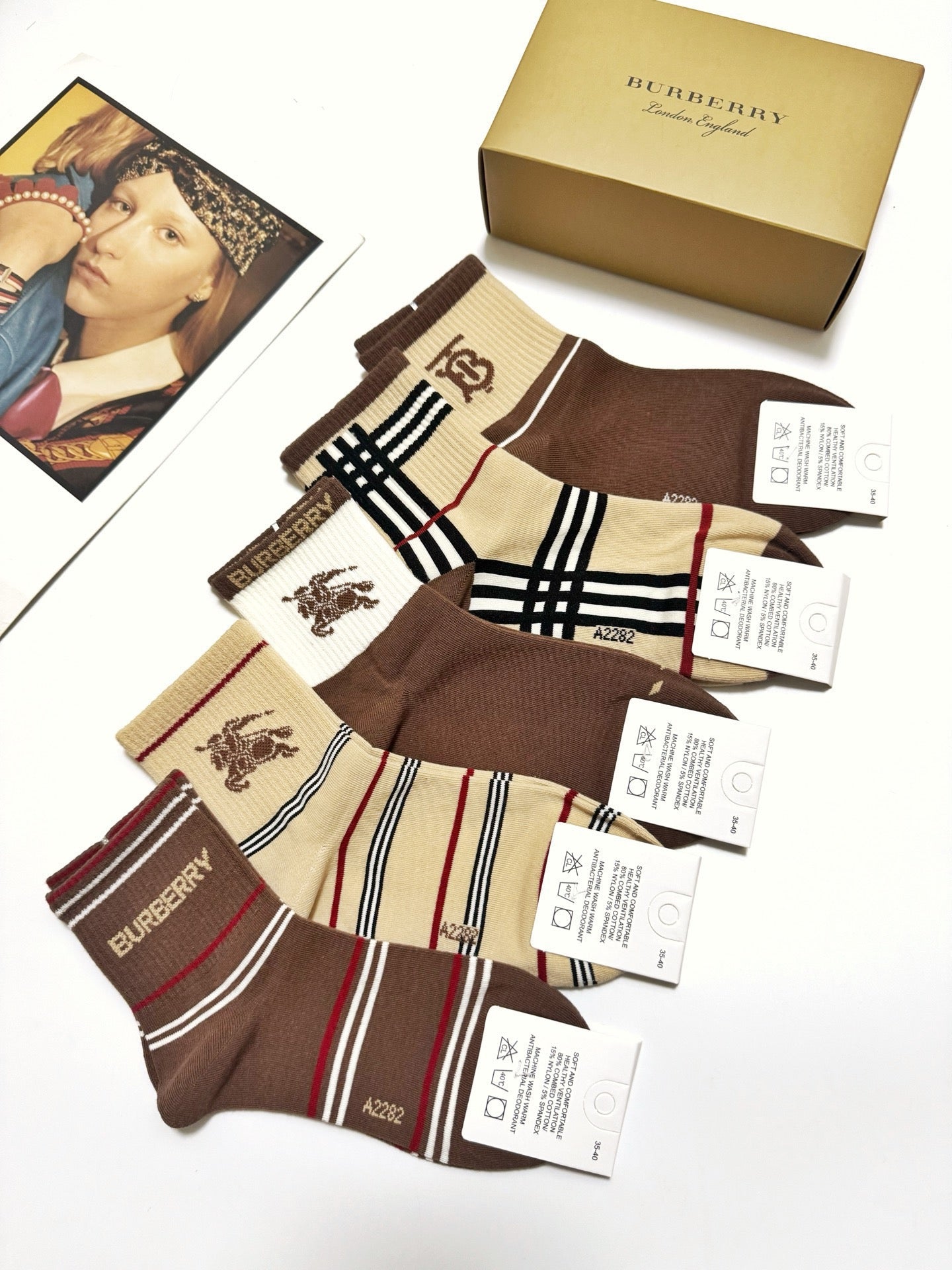 BURBERRY 26S ANKLE SOCKS 895514 (1 BOX)