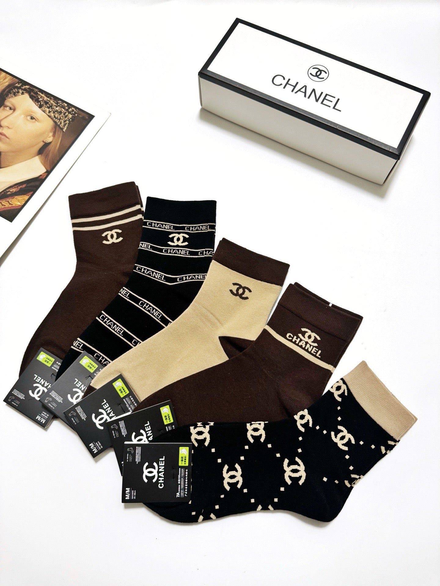CHANEL 26S ANKLE SOCKS 405370 (1 BOX)