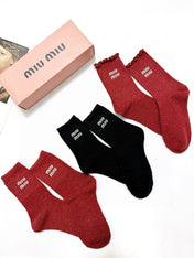 MIUMIU 26S CREW SOCKS 407171 (1 BOX)