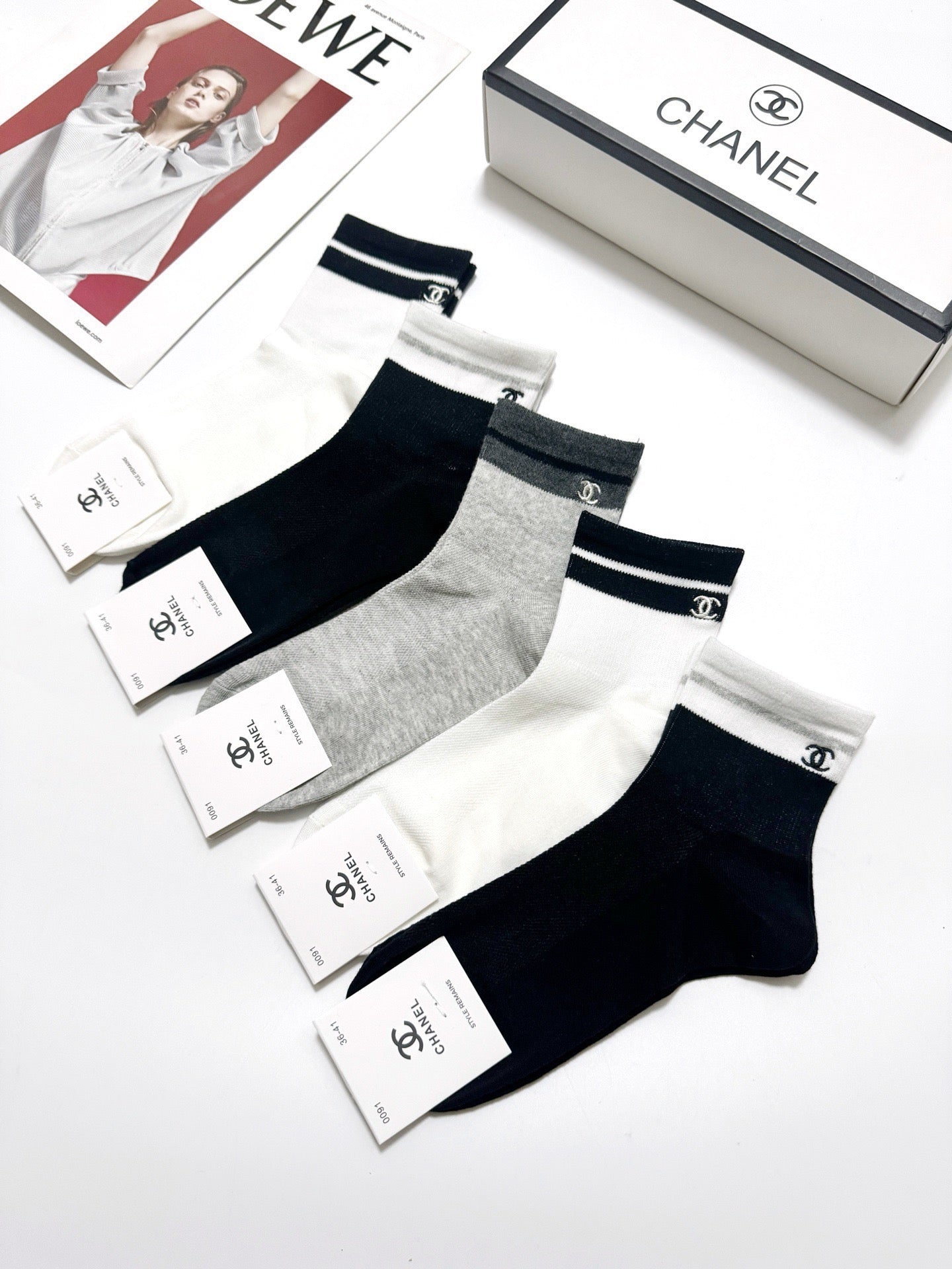 CHANEL 26S ANKLE SOCKS 407179 (1 BOX)