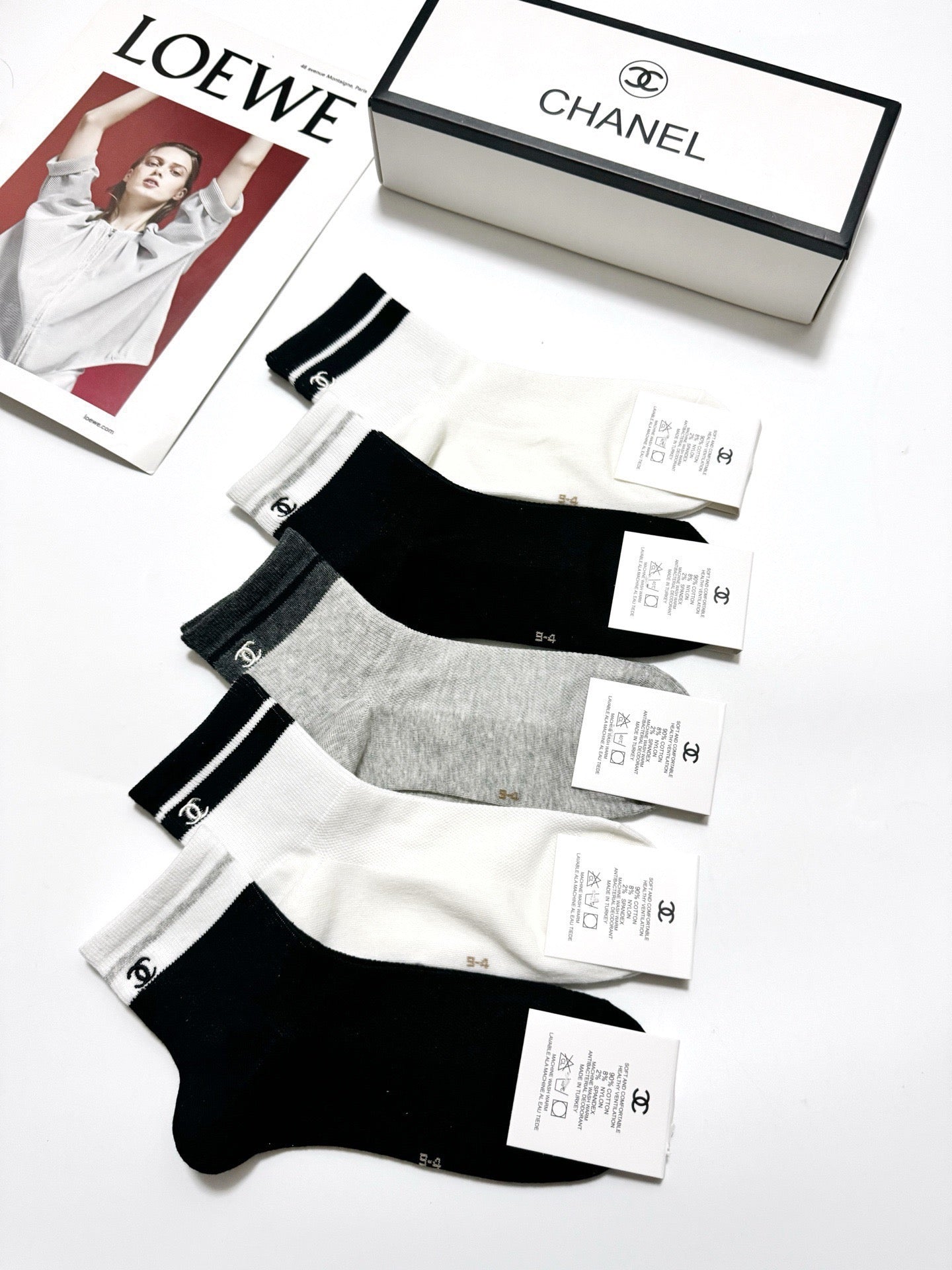CHANEL 26S ANKLE SOCKS 407179 (1 BOX)