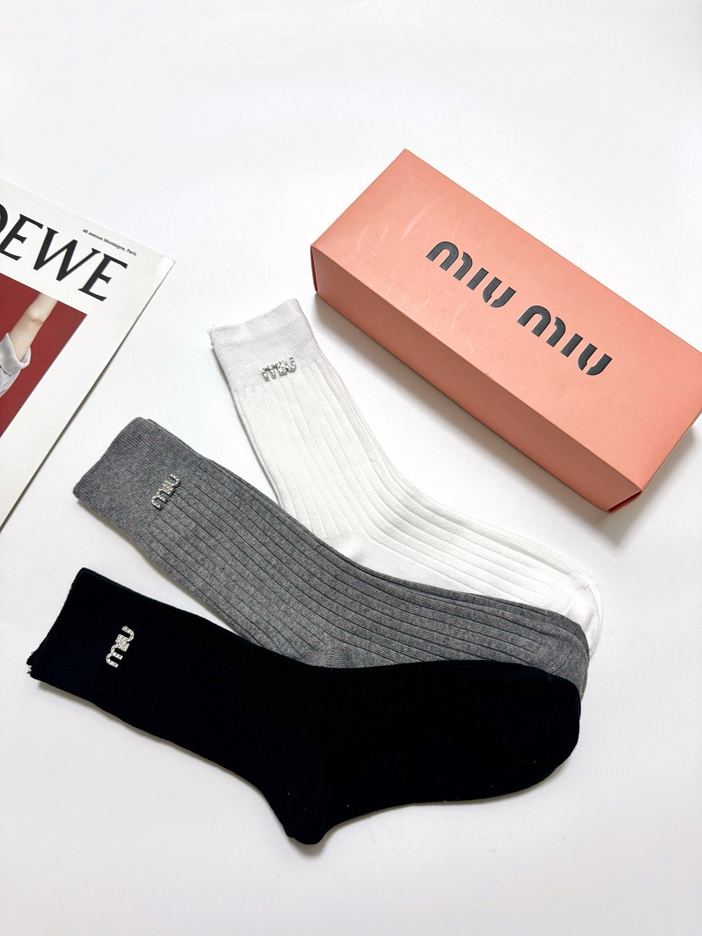 MIUMIU 26S CREW SOCKS 410291 (1 BOX)