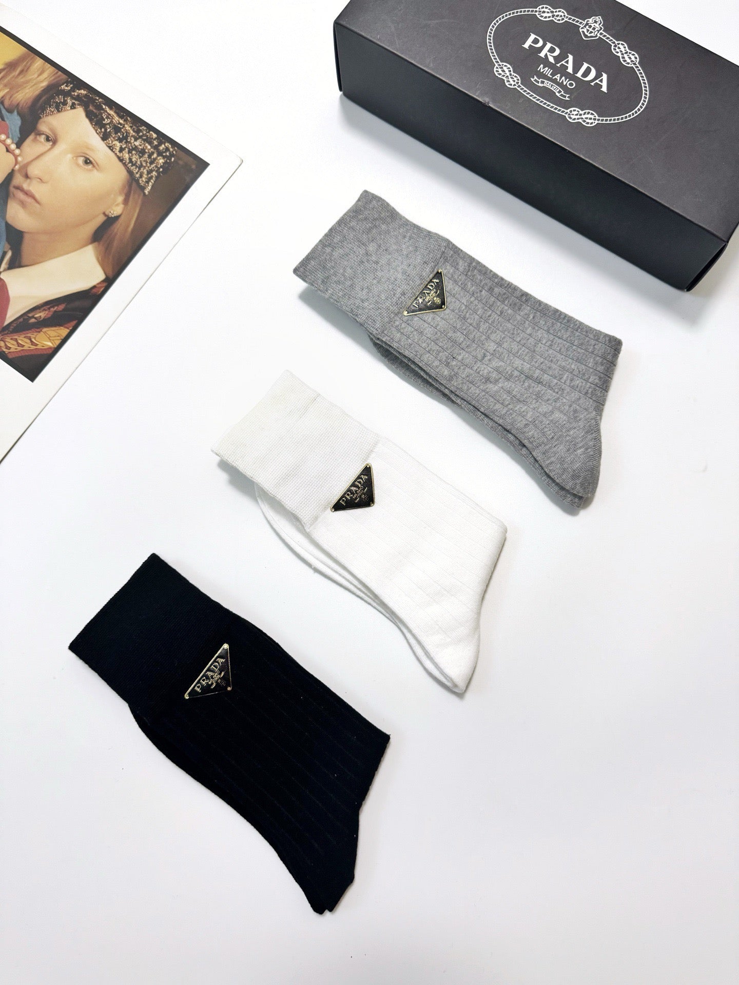 PRADA 26S CREW SOCKS 412440 (1 BOX)