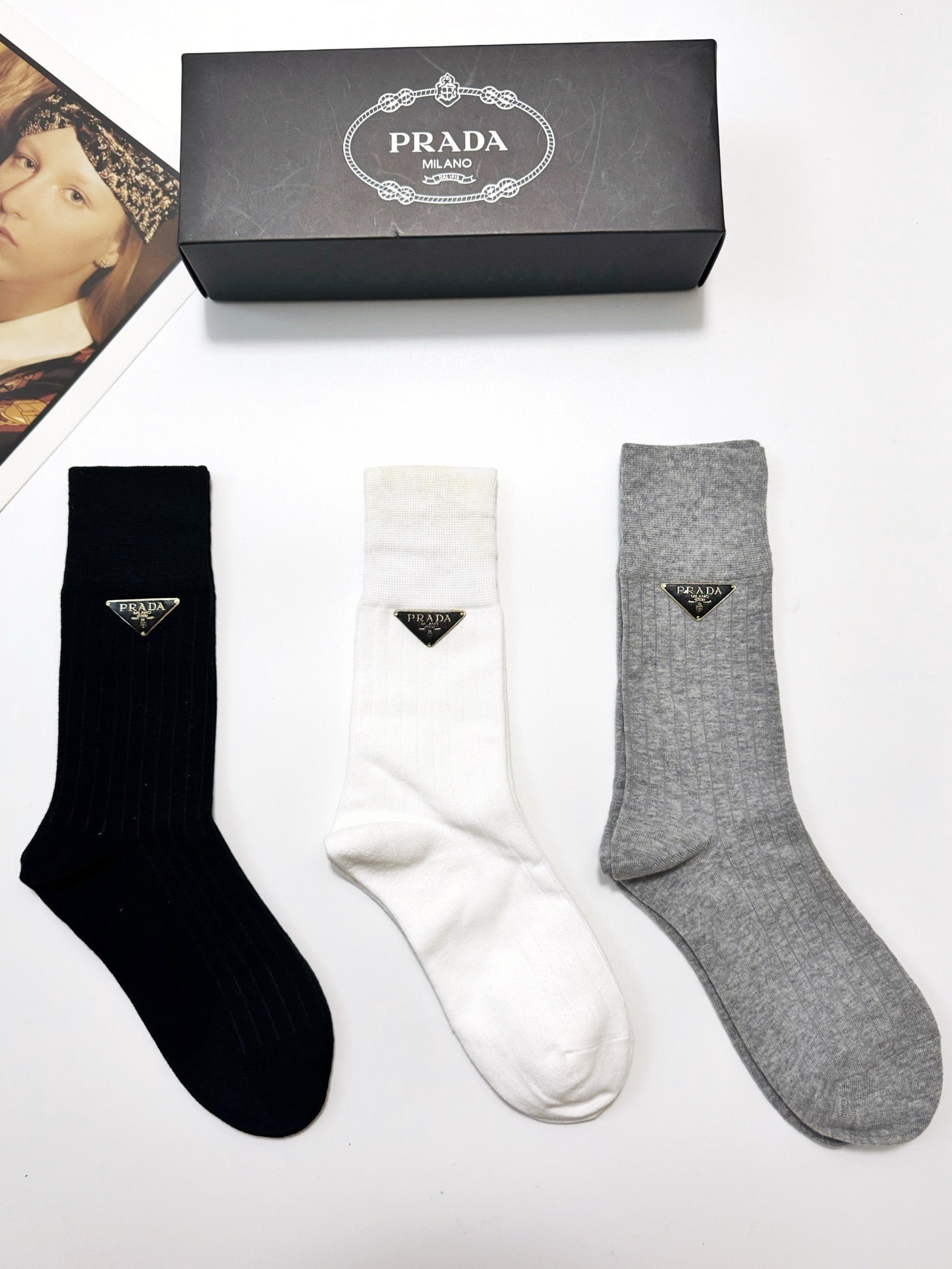 PRADA 26S CREW SOCKS 412440 (1 BOX)