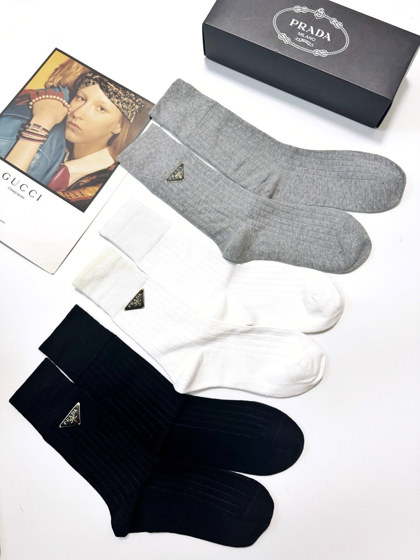 PRADA 26S CREW SOCKS 412440 (1 BOX)