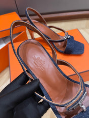 GLAMOUR 75 SANDAL DENIM CALFSKIN