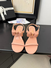 MID HEEL 45 MM SANDALS IN PEACH PINK CALFSKIN