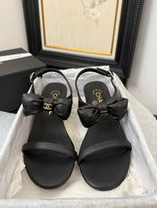 MID HEEL 45 MM SANDALS IN BLACK CALFSKIN