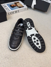SNEAKERS WITH THREE STRAPS IN BLACK CALFSKIN
