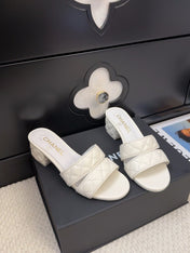 CC 25C Mule Sandal 45mm Open Heel White Lambskin 233495