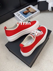 TRAINERS SHOES IN ORANGE RED FABRIC