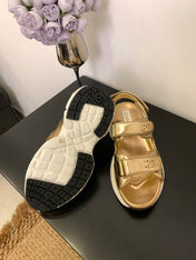 SANDAL 25S IN GLITTER GOLDEN LAMBSKIN