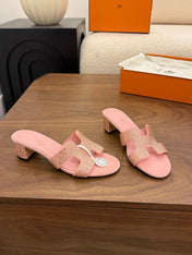 HM 26S OASIS SANDAL IN LIGHT PINK SUEDE WITH CRYSTALS