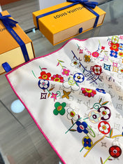 LV SCARF 135 CM IN WOOL MIX SILK 715458
