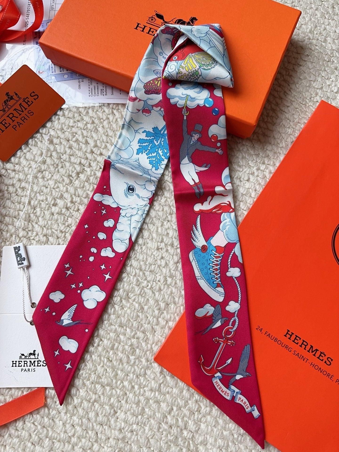 HERMES 26S SCARF 86 IN SILK 309634