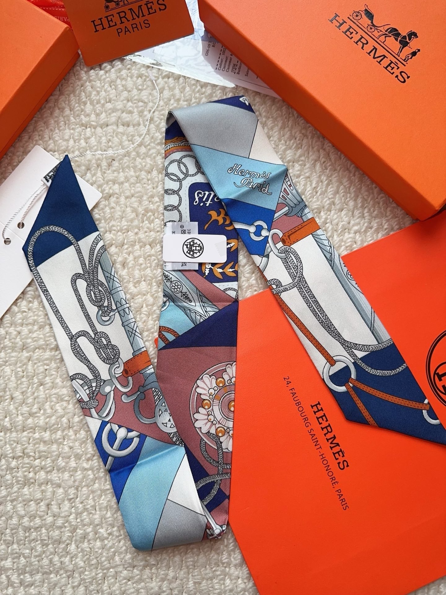 HERMES 26S SCARF 86 IN SILK 309644